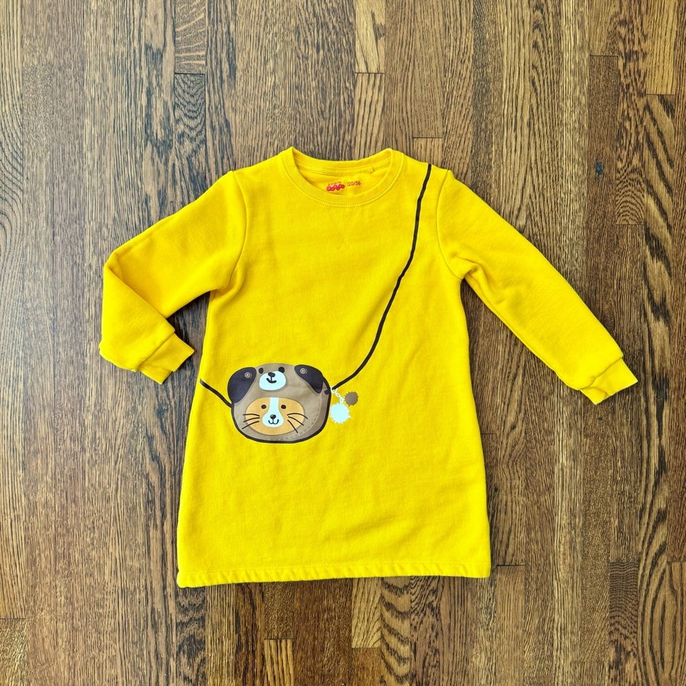 Baleno Junior Sweatshirt Dress Puppy Dog Purse // Size 4-5